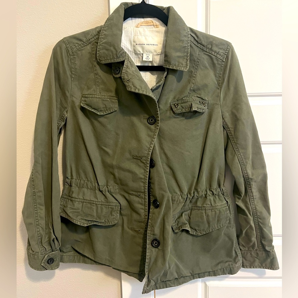 Banana Republic utility jacket in olive green